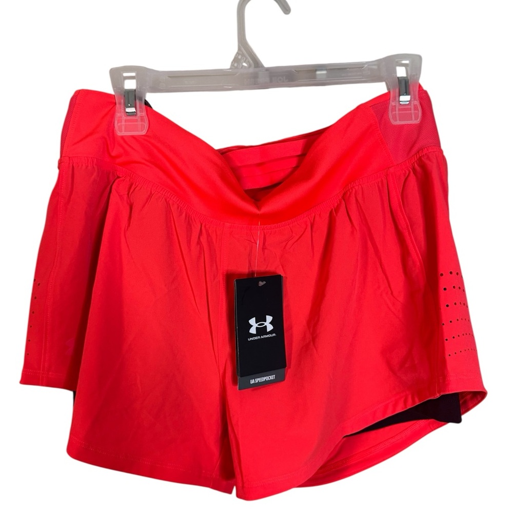 Under Armour Red Athletic Shorts Lightweight Elastic Waist